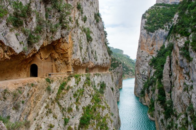 Defile in Congost de Mont-rebei, Catalonia, Spain